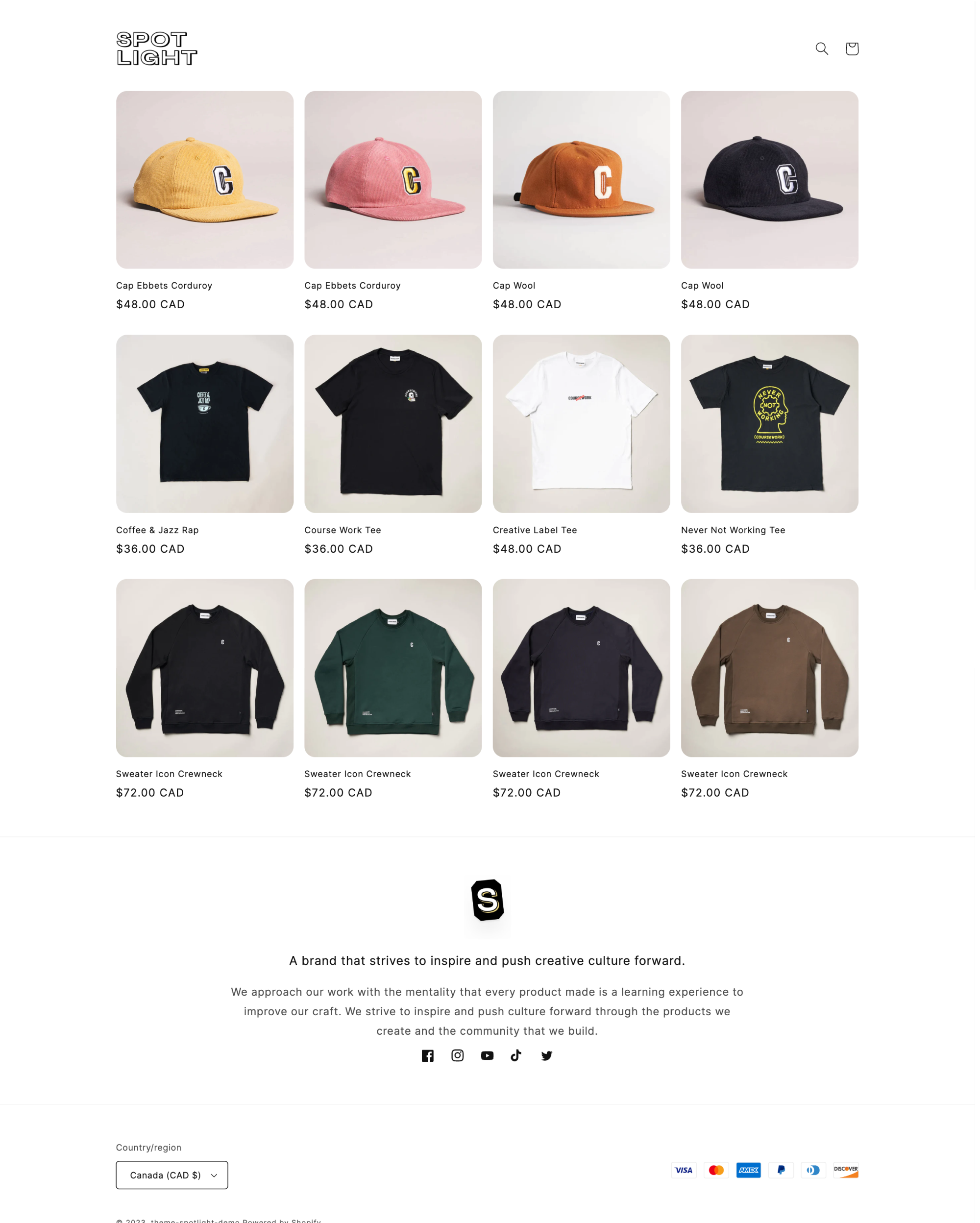 Spotlight — Moda ve Giyim Shopify örneği