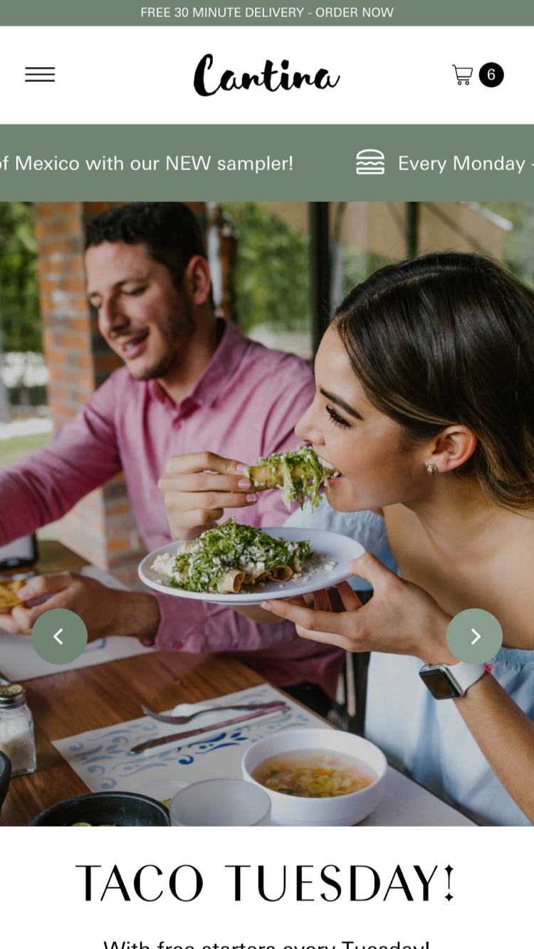 Roma — Vantage — Yemek ve Gıda Shopify örneği