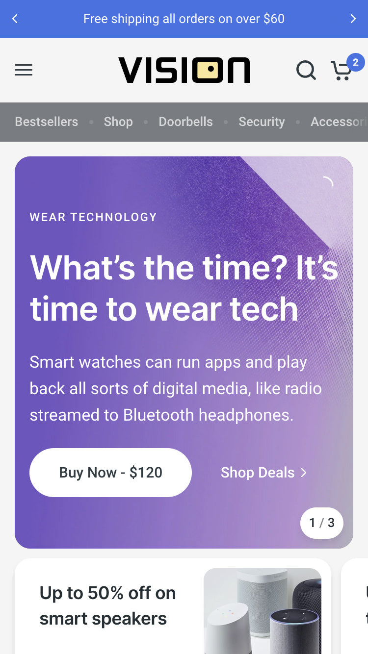 Vision — Elektronik Shopify örneği