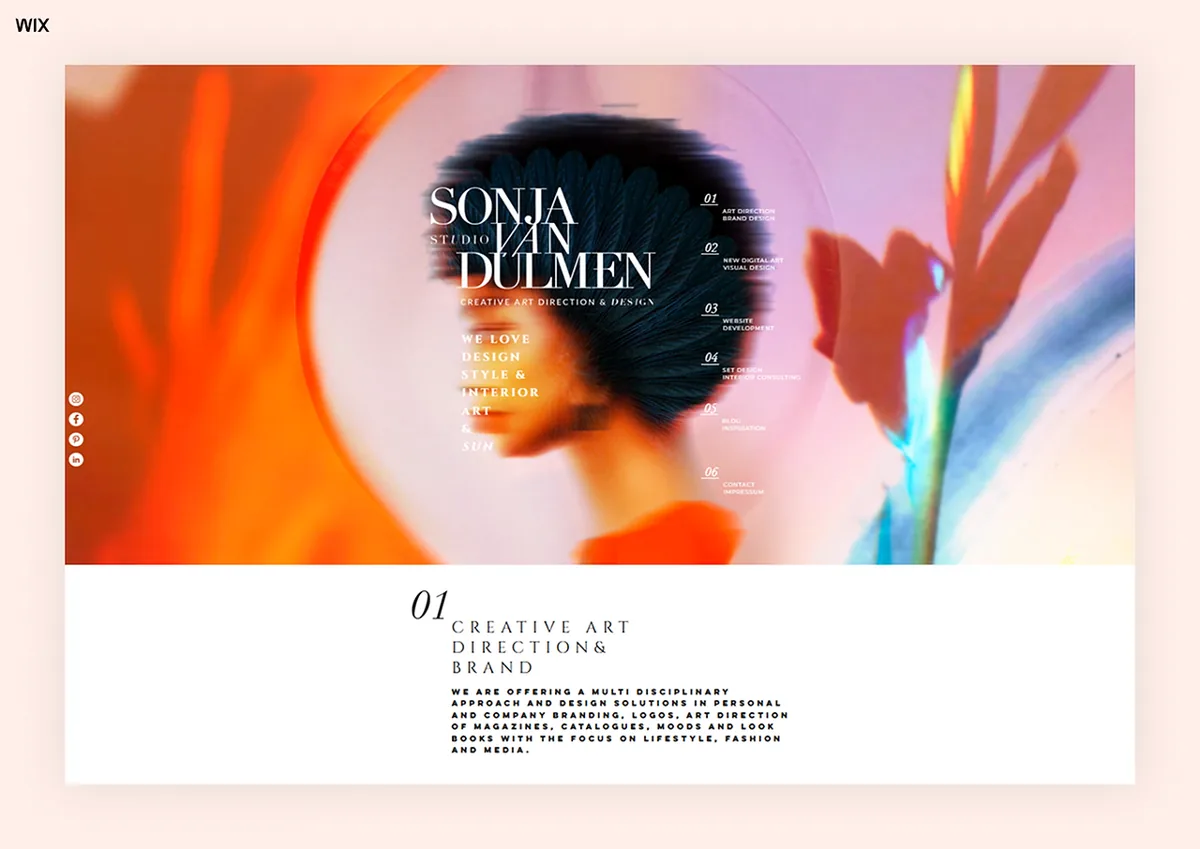 Sonja van Duelmen — Portföy Wix örneği
