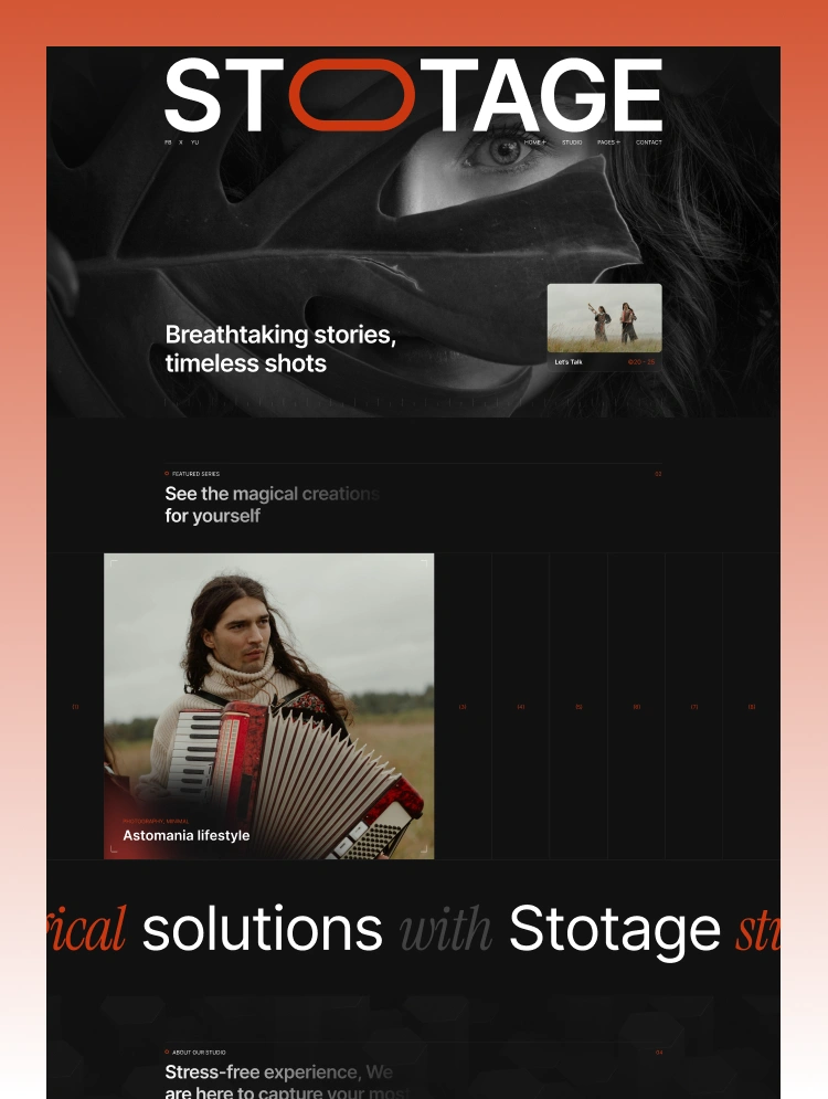 Stotage — Fotoğrafçı Webflow örneği