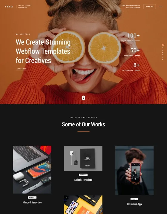 Vega — Ajans Webflow örneği
