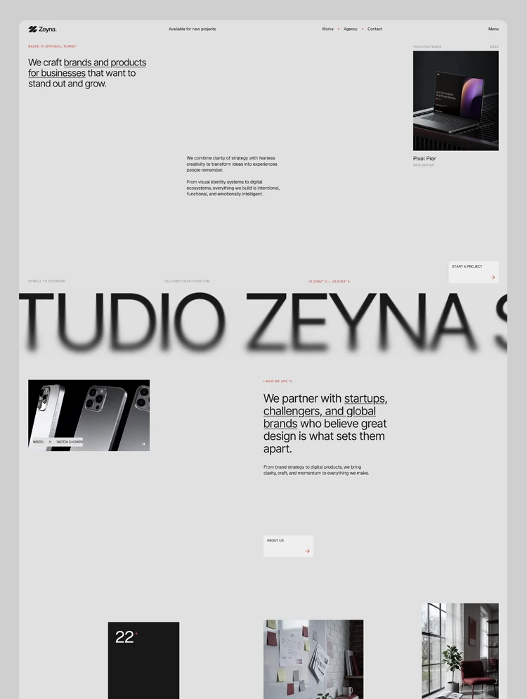Zeyna — Portfolyo & Ajans Webflow örneği
