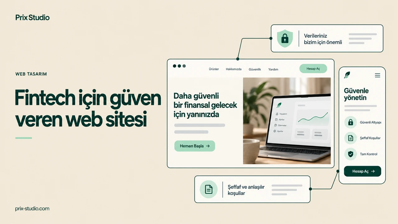 Fintech için güven veren web sitesi
