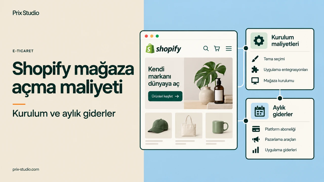 Shopify mağaza açma maliyeti — Kurulum ve aylık giderler