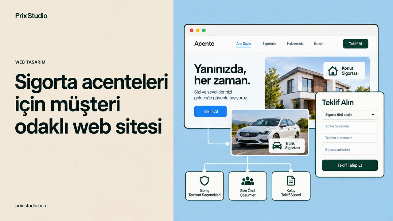 Sigorta acenteleri için müşteri odaklı web sitesi