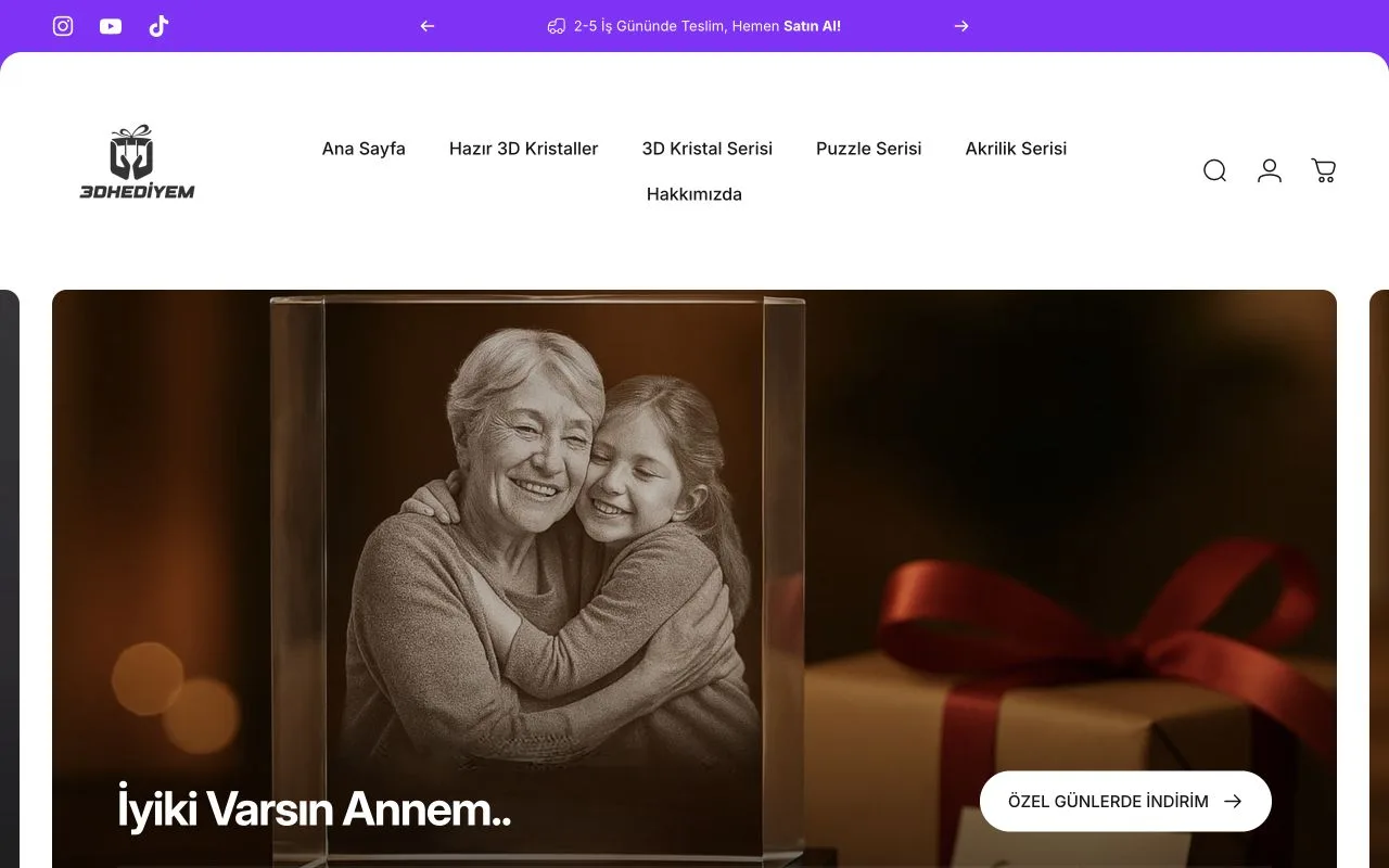 3D Hediyem — website preview