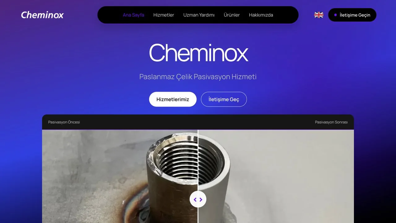 Cheminox — web sitesi ekran görüntüsü