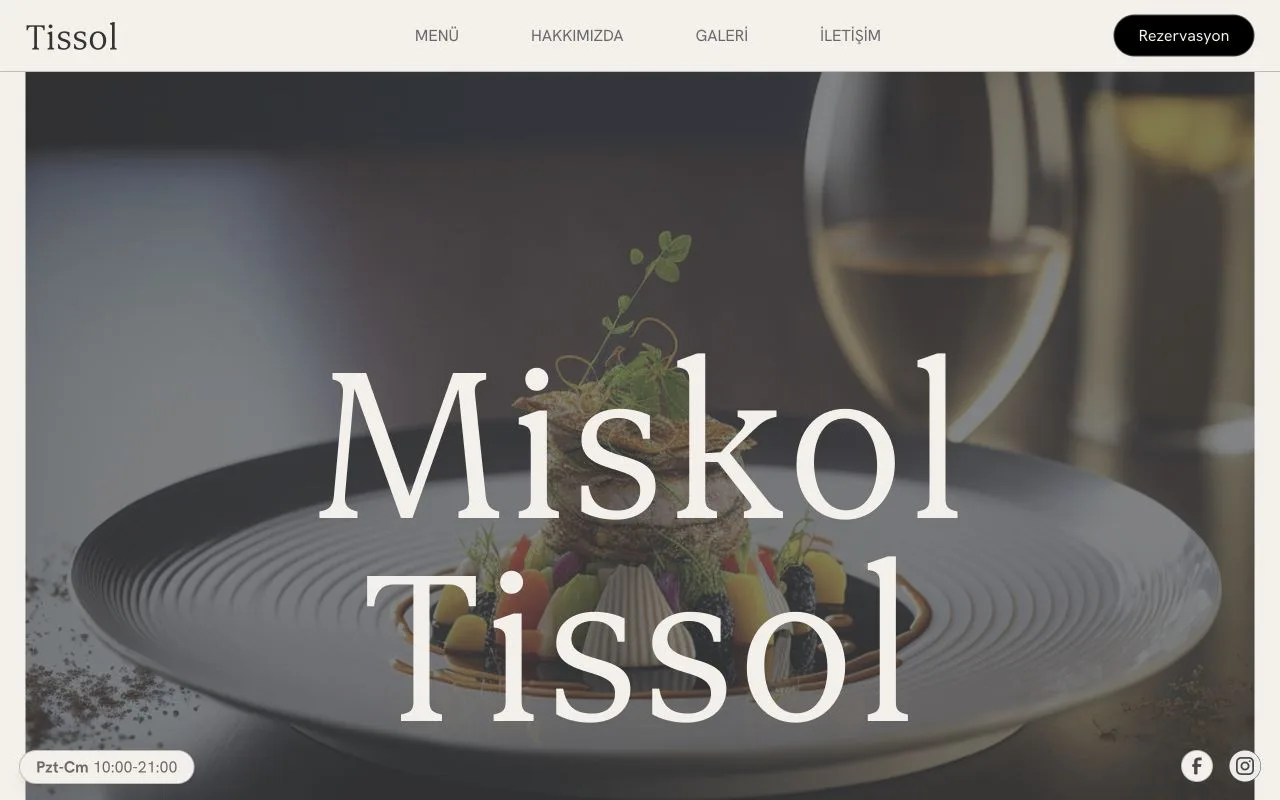 Tissol Restaurant — website preview