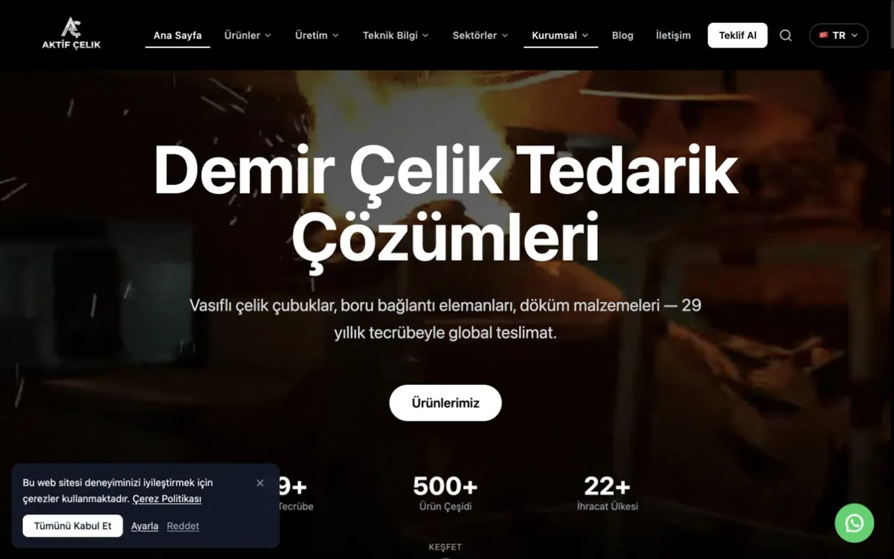 Aktif Çelik — website preview