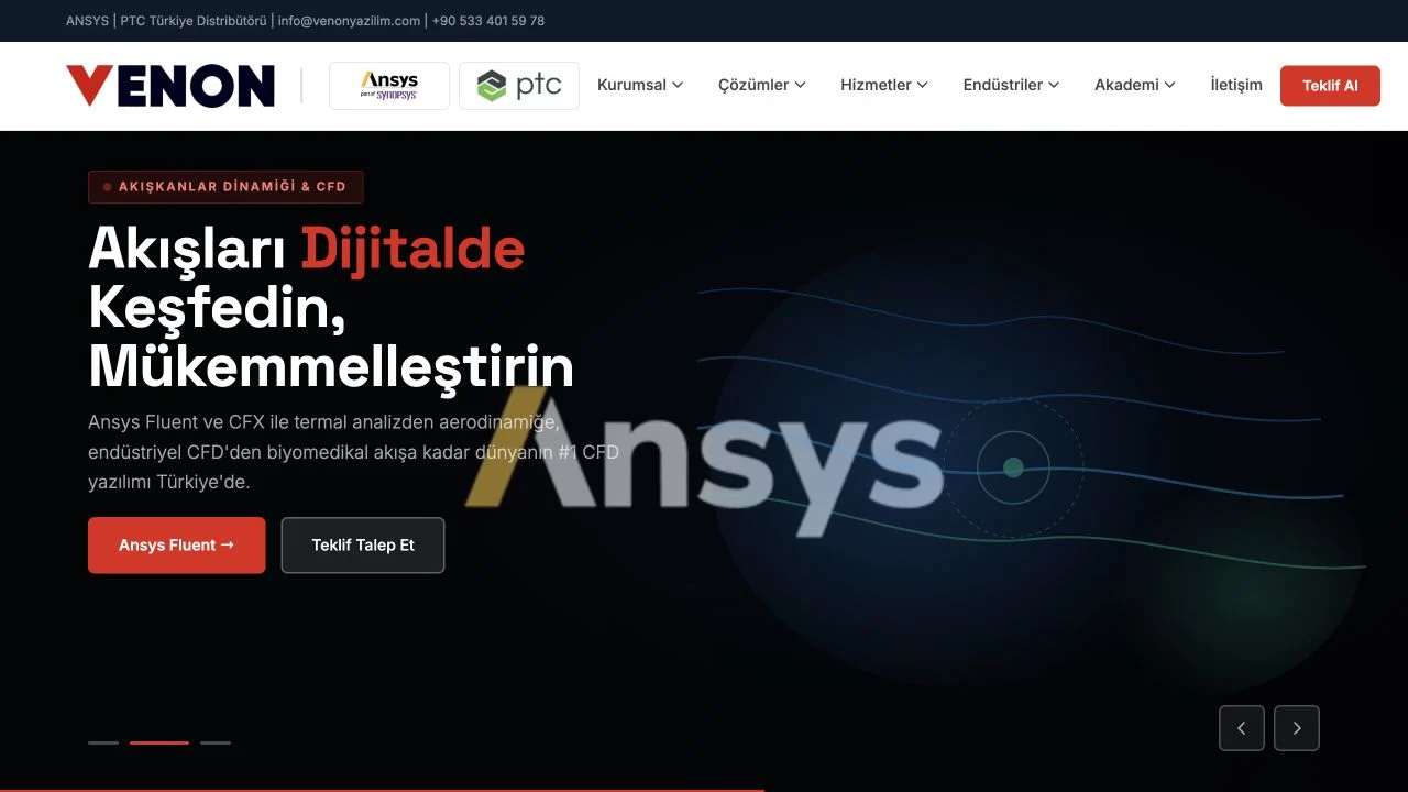 Venon Yazılım — web sitesi ekran görüntüsü