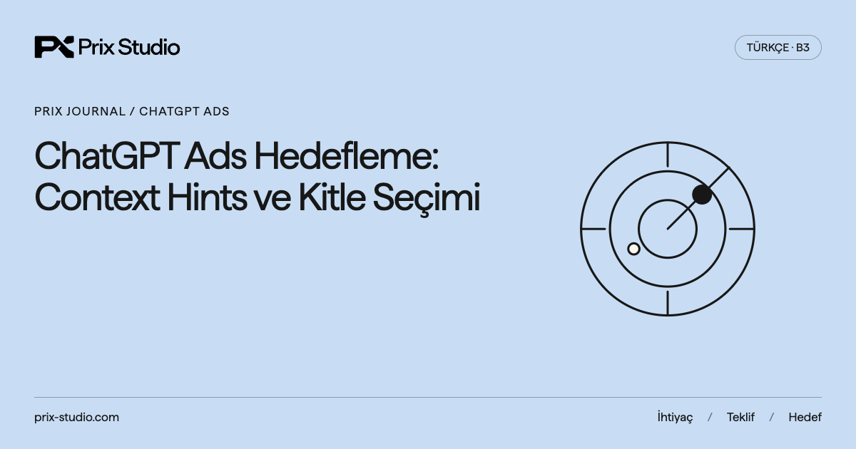 ChatGPT Ads Hedefleme: Context Hints ve Kitle Seçimi: radar ve hedefleme noktaları içeren Prix kapak tasarımı.