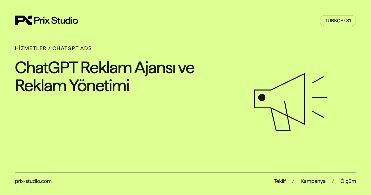 ChatGPT Reklam Ajansı ve Reklam Yönetimi: megafon çizimi içeren Prix kapak tasarımı.