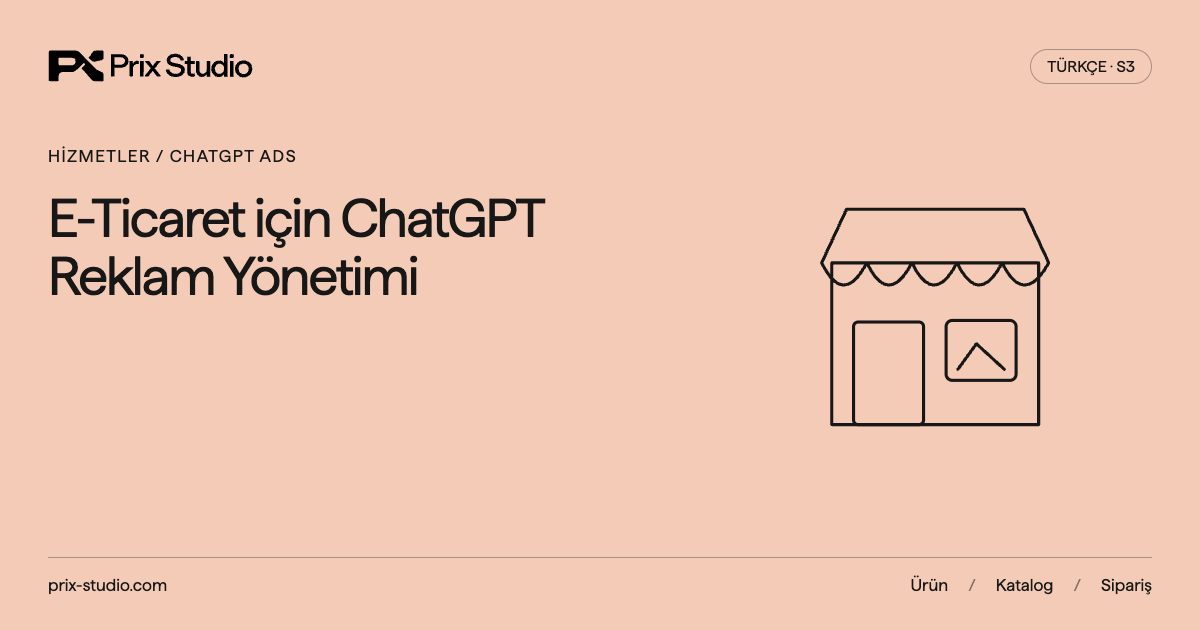 E-Ticaret için ChatGPT Reklam Yönetimi: mağaza vitrini çizimi içeren Prix kapak tasarımı.
