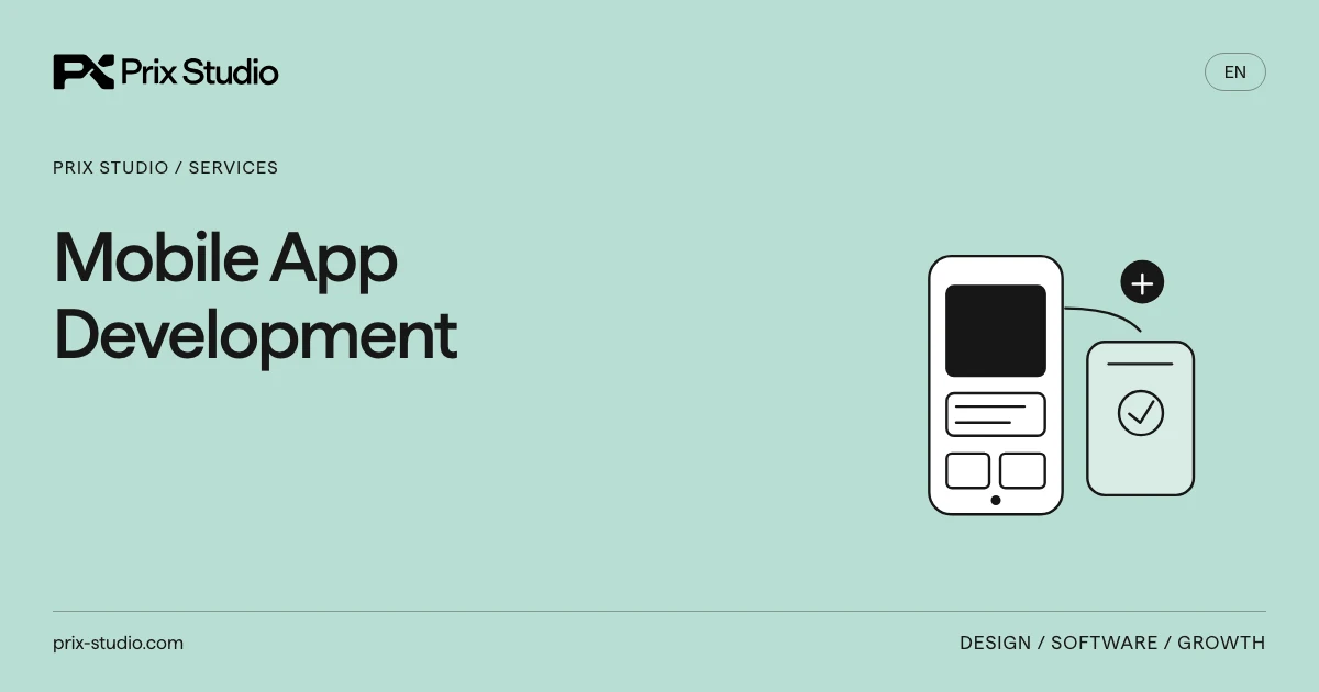 Mobile App Development. Conceptual topic diagram; no actual client or project result is depicted.