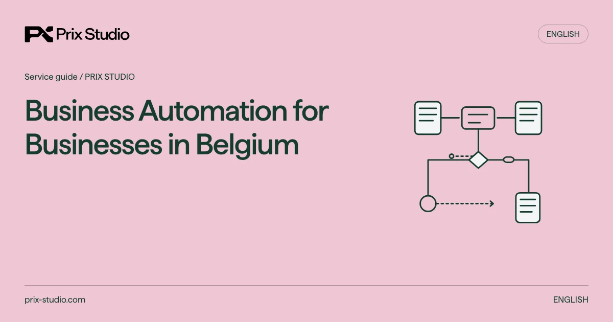 Business Automation for Businesses in Belgium — conceptual diagram of the source task, responsibilities and delivery decisions.