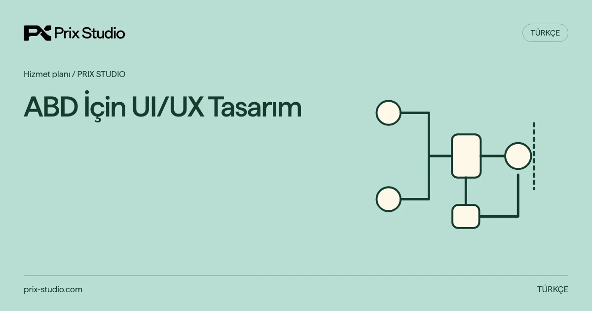 ABD İçin UI/UX Tasarım — kavramsal iş akışı; ölçülmüş sonuç değildir.