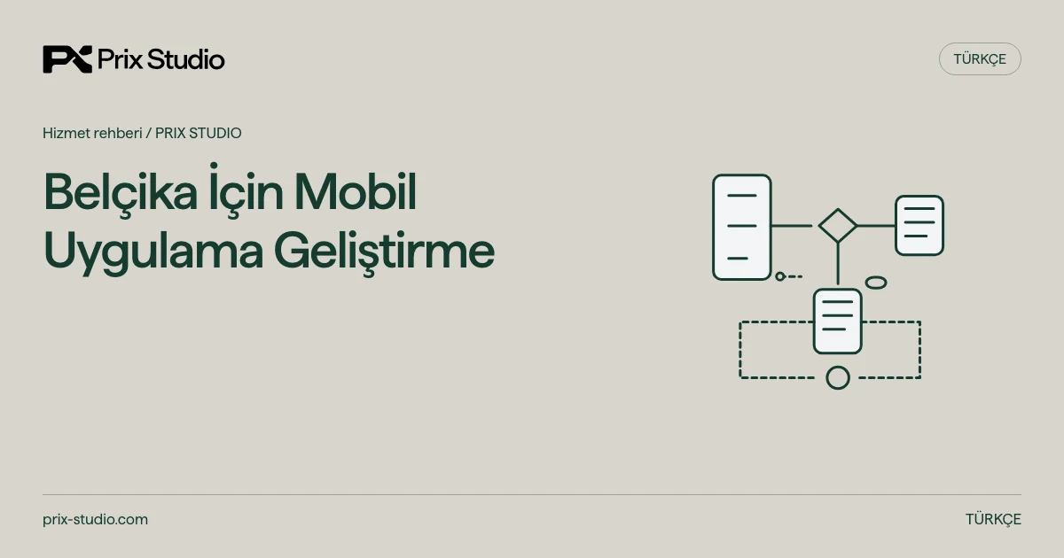 Belçika İçin Mobil Uygulama Geliştirme — kaynak görevi, yetki ve inceleme akışının kavramsal diyagramı.