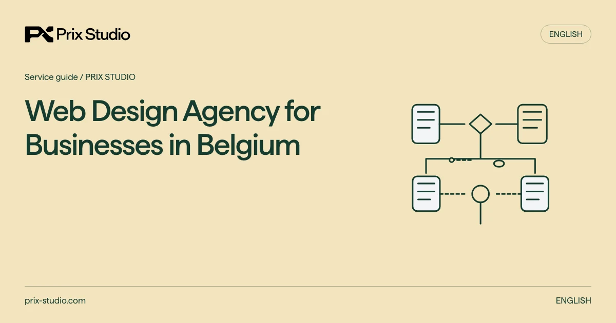 Web Design Agency for Businesses in Belgium — conceptual source task, authority and review-flow diagram.