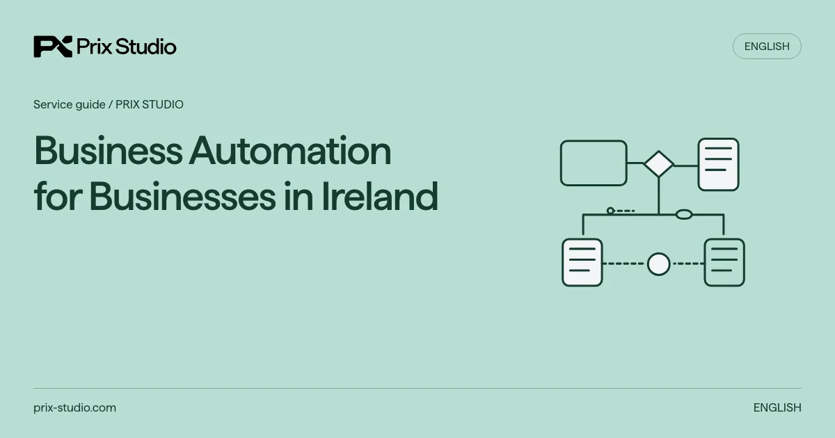 Business Automation for Businesses in Ireland — conceptual source task, authority and review-flow diagram.