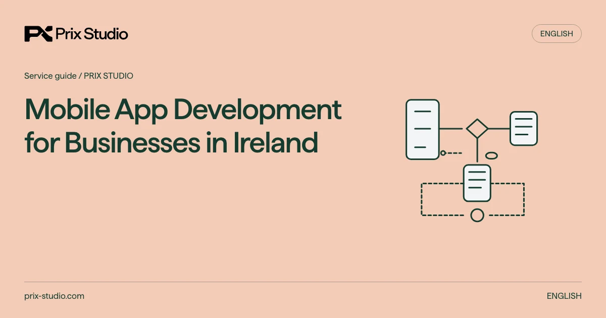 Mobile App Development for Businesses in Ireland — conceptual source task, authority and review-flow diagram.