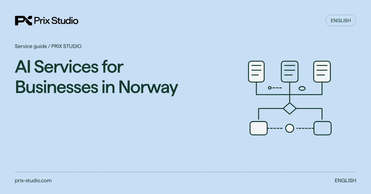 AI Services for Businesses in Norway — conceptual source task, authority and review-flow diagram.