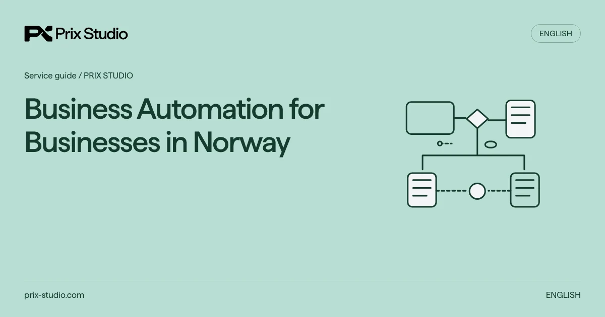 Business Automation for Businesses in Norway — conceptual source task, authority and review-flow diagram.