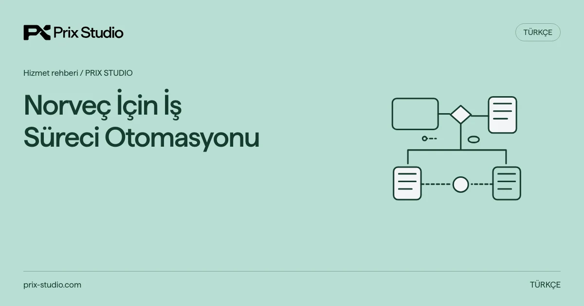 Norveç İçin İş Süreci Otomasyonu — kaynak görevi, yetki ve inceleme akışının kavramsal diyagramı.