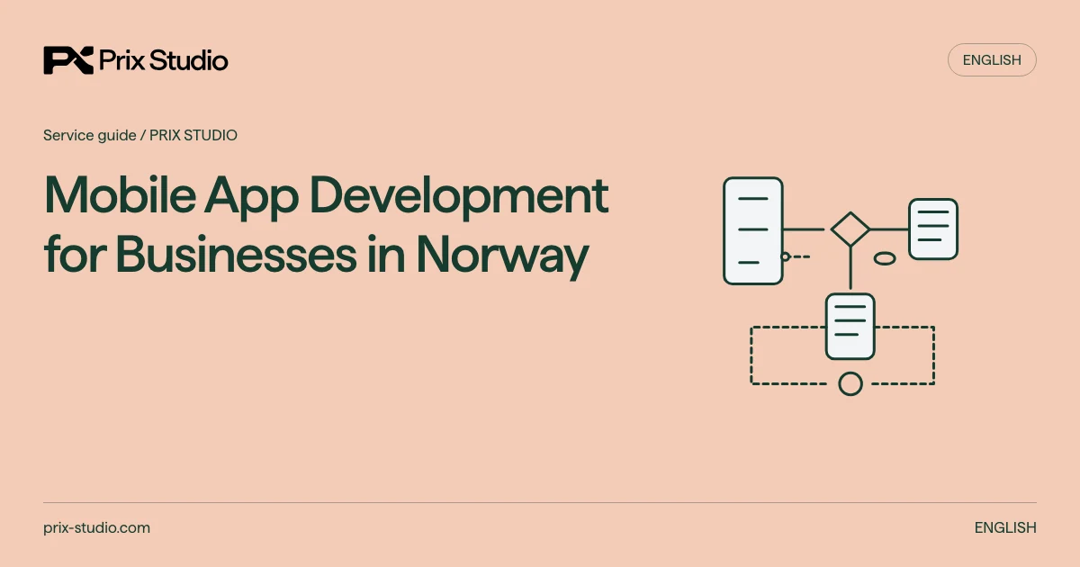 Mobile App Development for Businesses in Norway — conceptual source task, authority and review-flow diagram.