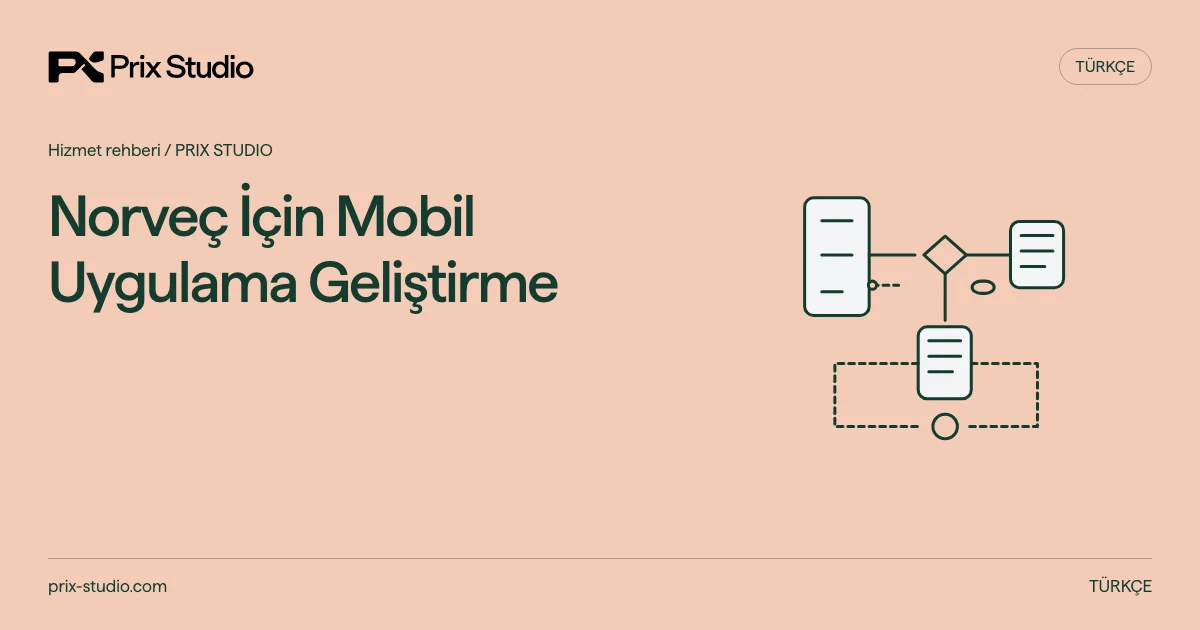 Norveç İçin Mobil Uygulama Geliştirme — kaynak görevi, yetki ve inceleme akışının kavramsal diyagramı.