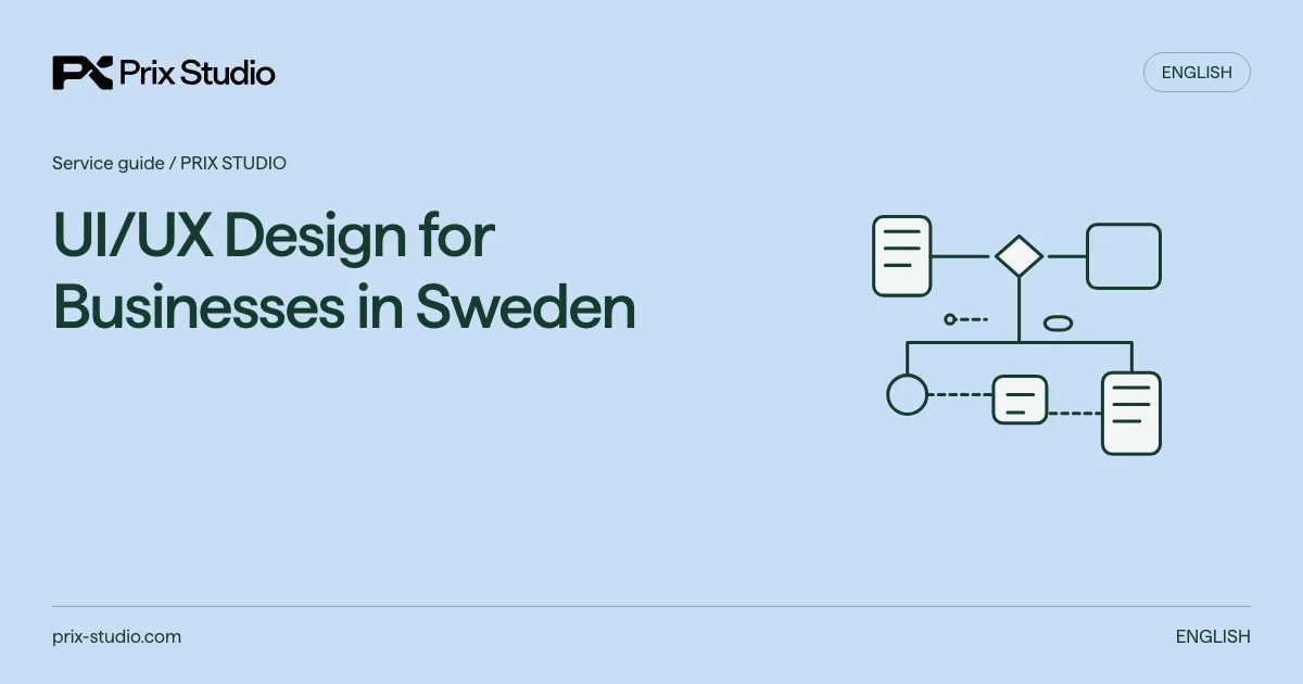 UI/UX Design for Businesses in Sweden — conceptual source task, authority and review-flow diagram.