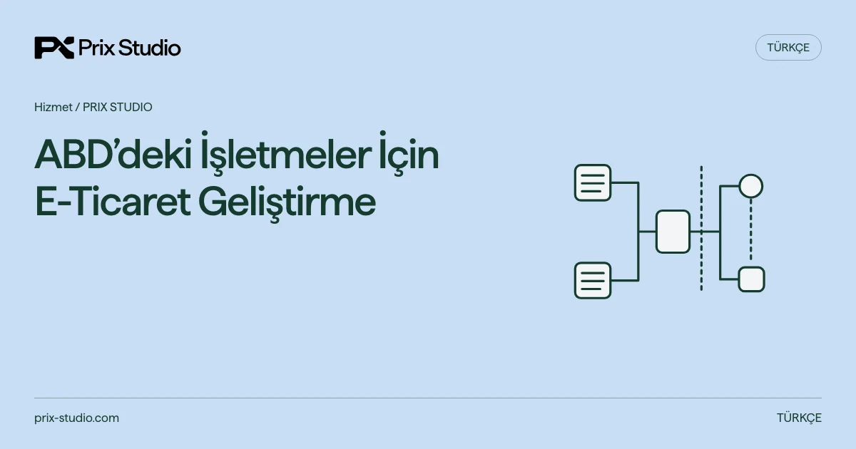 ABD’deki İşletmeler İçin E-Ticaret Geliştirme — Satış modeli ve ürün verisi, uygunluk incelemesi, sipariş ve stok sahipliği.