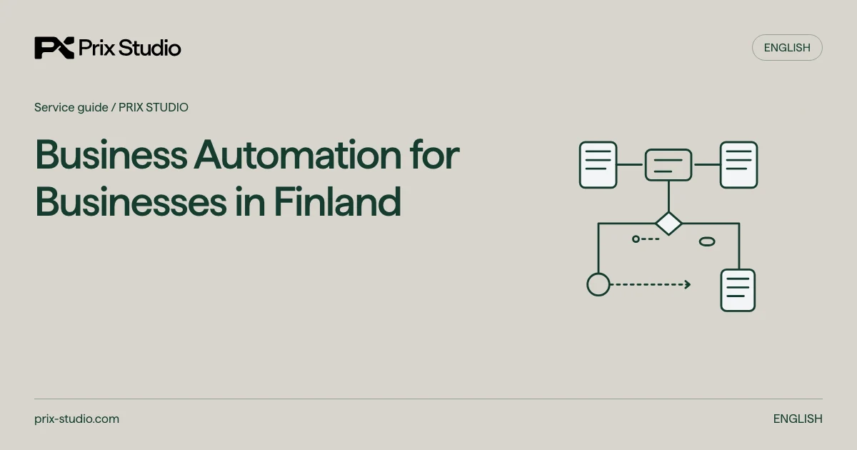 Business Automation for Businesses in Finland — conceptual diagram of the source task, responsibilities and delivery decisions.