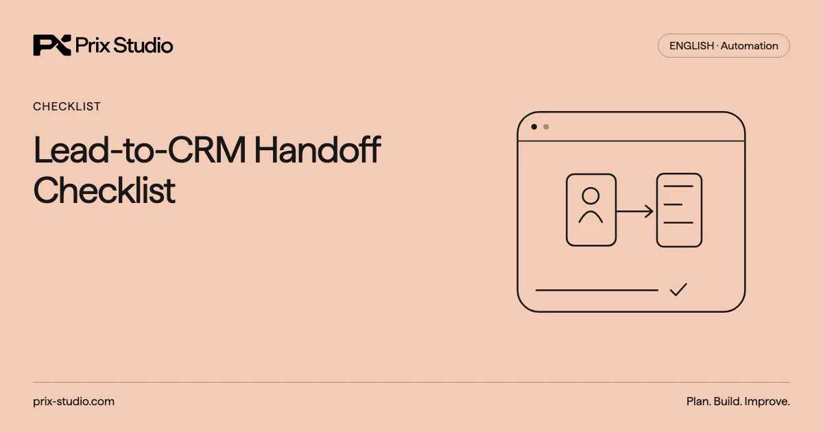 Lead-to-CRM Handoff Checklist
