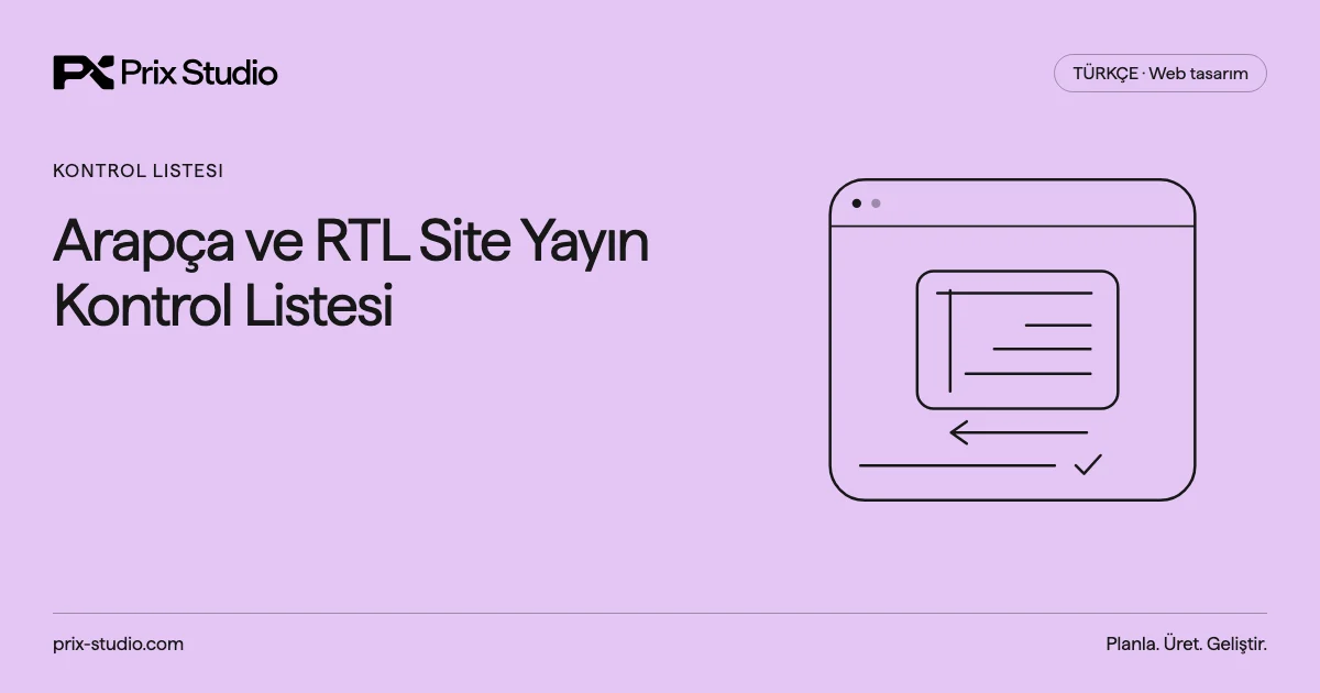 Arapça ve RTL Site Yayın Kontrol Listesi