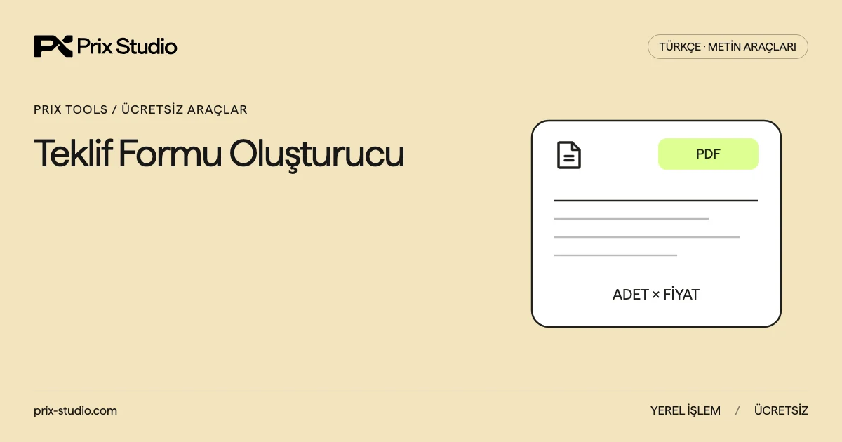 Teklif Formu Oluşturucu