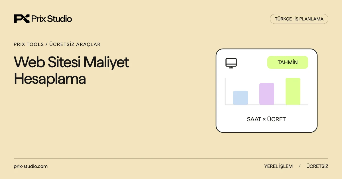 Web Sitesi Maliyet Hesaplama